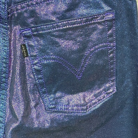 New Levis Shine Ribcage Straight Ankle Jeans Candy Coated Purple Iridescent 25 - Picture 8 of 17
